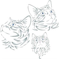 New Usnyabni Cat Family Stencil 35.56cm x 35.56cm