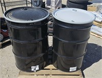 2   55 gallon metal drums  dings and dent pull new
