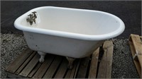 Cast iron claw foot tub with hardware, 30"x 48"