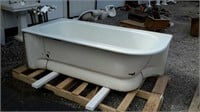Cast iron tub with hardware, 34"x69" 22" tall