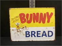 Cute, Bunny Bread Metal Sign
