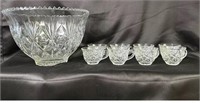Vintage Hazelware Glass Lexington Punch Bowl set