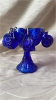 Cobalt blue Chiles Punchbowl with cups