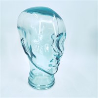 Vintage Light Blue Glass Mannequin Head