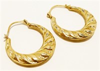 14K Y Gold Hoop Earrings 1g