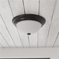 Project Source 2-light 13-in Bronze Flush Mount