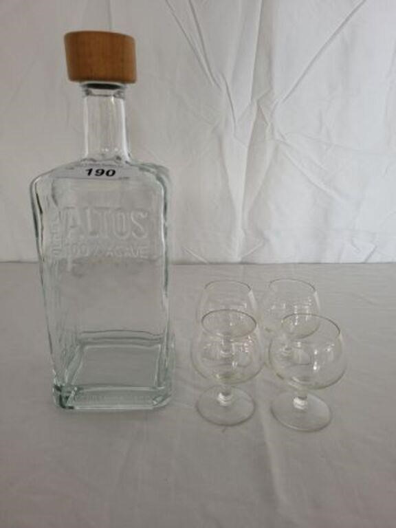 OLMECA AGAVE BOTTLE WITH SNIFTERS