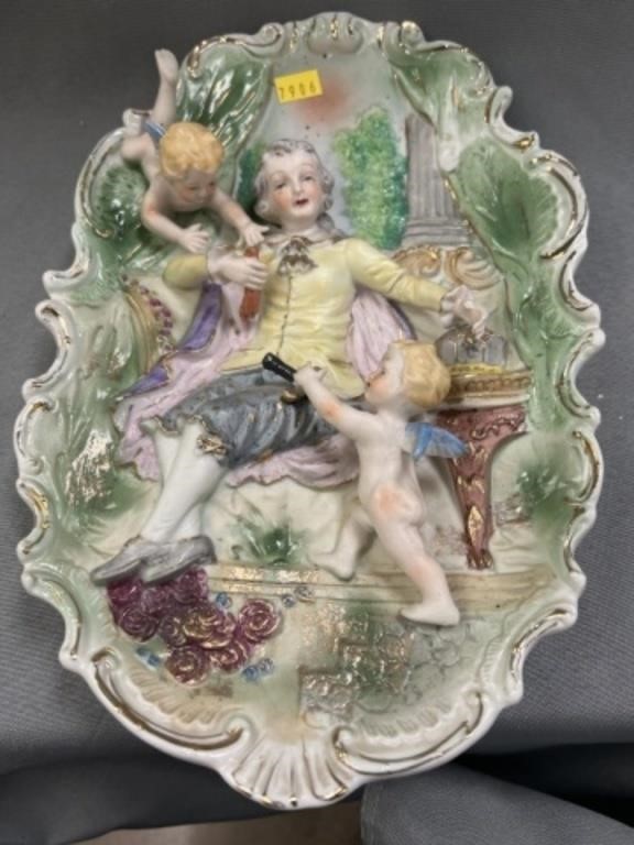 Unsigned Porcelain Wall Plaque