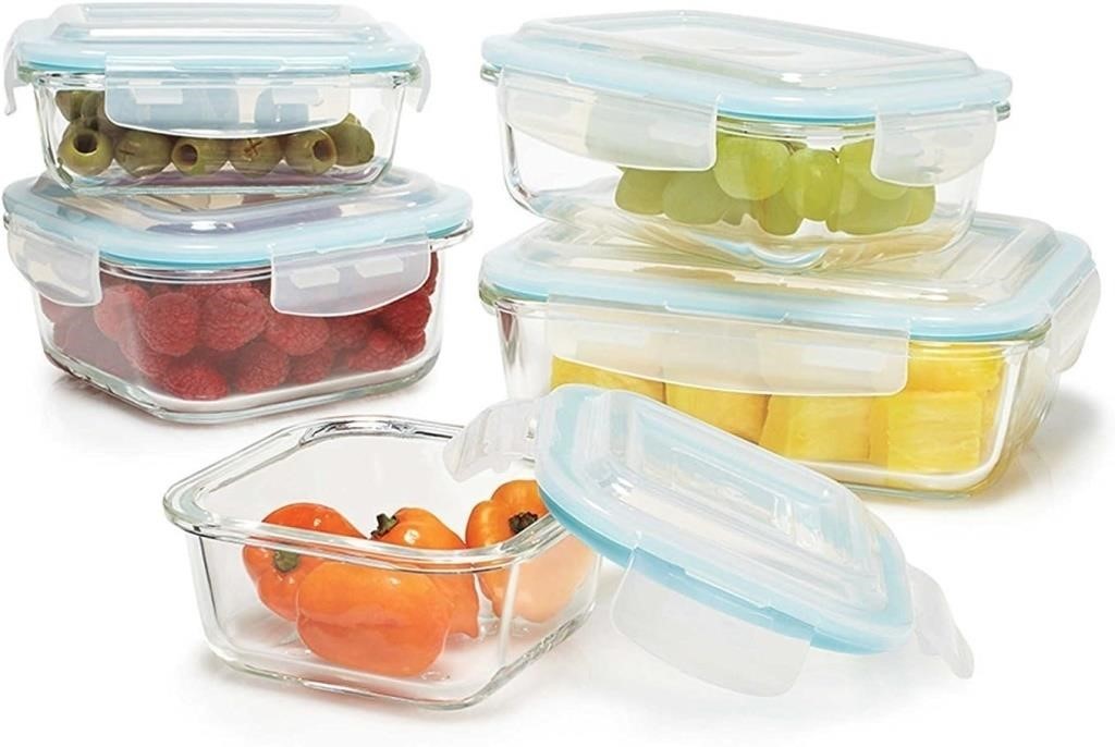 5 Pc - multiple sizes  Glass Food Storage