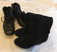 Black Leather Merrell Boots and Knee High Boots