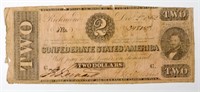 1862 $2 CONFEDERATE STATE OF AMERICA