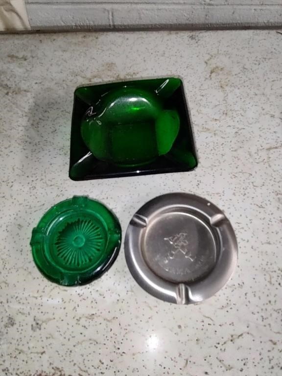 3 Vintage Ashtrays