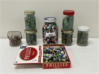 Collection of Marbles - 7 Jars Full