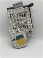 Bee Theme Oven Mitt Home is Where Your Honey Is