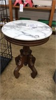 ITALIAN MARBLE TOP TABLE, 14" HIGH