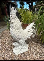 LARGE COMPOSITION GARDEN ROOSTER STATUE