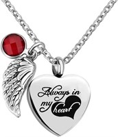 Always In My Heart Cremation Urn Keepsake Necklace