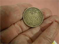 1910 Silver German Deutsches Reich, 1 Mark