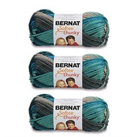 Bernat Softee Chunky Deep Waters Yarn - 3 Pack of