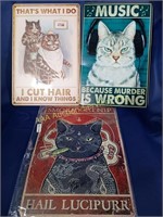 Metal sign reproductions - cats 8"x12"