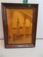 Scenes of Germany Vintage Inlaid Wood Picture