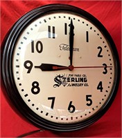 STERLING JEWELRY CO ADVERTISING WALL CLOCK 14"
