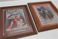 2 FRAMED ADV. PRINTS 13" X 16" VERY NICE.