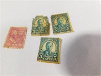 4 Vintage Stamps 5 cent & 50 cent