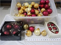 Gold & Red Glass Christmas Ornaments