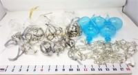 Clear & Blue Glass Ornaments & Crystal Garland