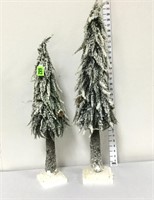 (2) Frosted Christmas Trees