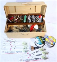Fishing Tackle Box with Hooks & Tackle