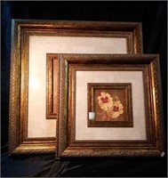 Flower prints and matching frames, the largest