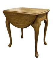 Modern oak drop leaf side table