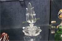 ORNATE GLASS PERFUME BOTTLE WITH STOPPER