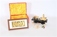 24K Gold Bank Note, Gold Elephant w/ White Jadite