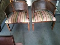 Two striped chairs