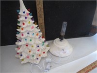 Ceramic lighted christmas tree white