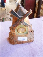 Vintage Lux Windmill Clock approx 11" tall