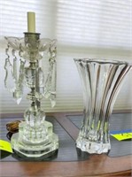Crystal Lamp and Crystal Vase