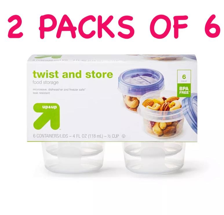 12 PACK 4oz Plastic Containers with Twist Top Lids