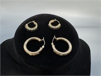 2 pr. 10K Wire Earrings W/ Small Stones 2.5 dwt