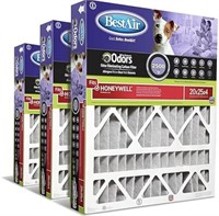 BEST AIR FURNACE FILTERS 20X25X4 MERV 11 PACK OF