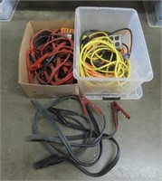2 Trays of Extension Cords & Jumper Cables
