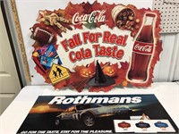 Coke a Cola and Rothmans advertising