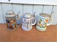 (3) Assorted German Steins