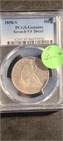 1858 S Half Dollar--ef Details