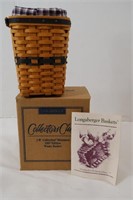 Longaberger 1997 Ed Miniature Waste Basket&Liner/