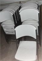 10 Lifetime Hard Plastic Folding Chairs