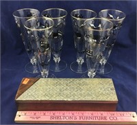 Carriage Glasses & Wooden Box